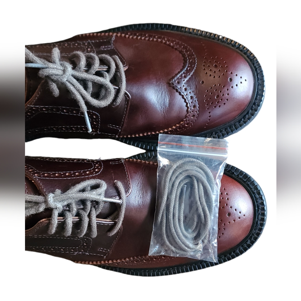 American Eagle Outfitters Dark Brown Leather Wingtip Oxford Men's Size 10 - Picture 9 of 9